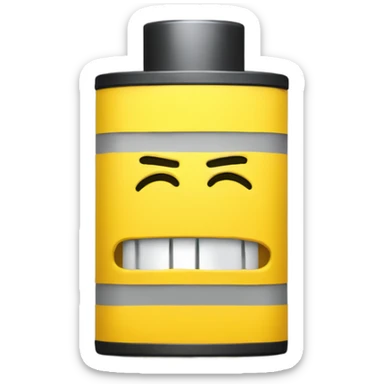Yellow battery frowning sticker