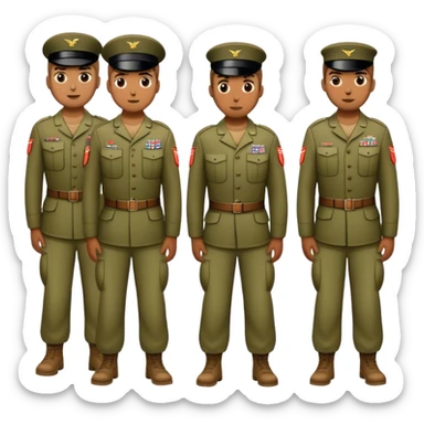 photorealistic American soldiers in full height sticker