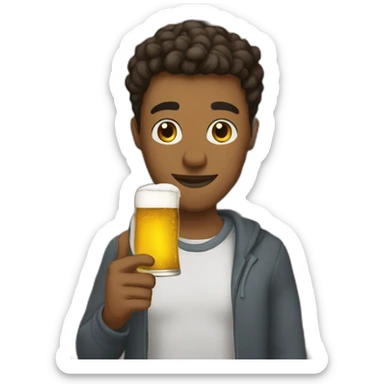 Students in fraternity with beer in hand sticker