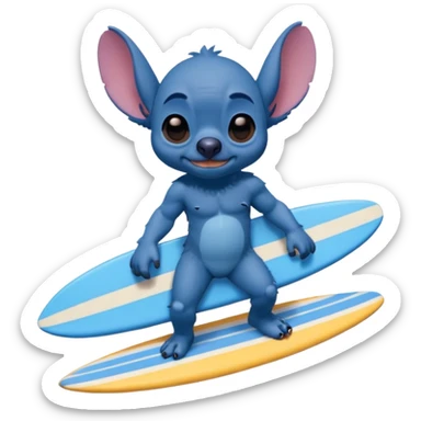 Stitch walking on the beach sticker