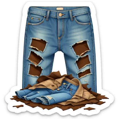 bad dirty, ripped clothes on the floor sticker