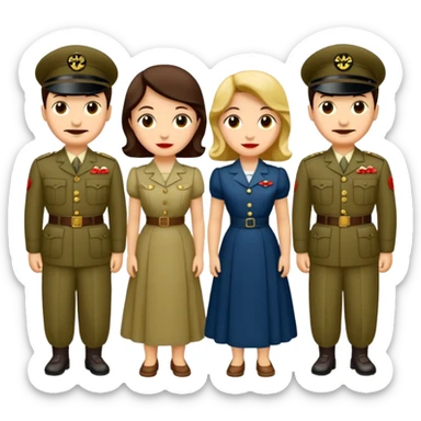 1940 takım elbise giyinen insanlar sticker