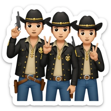 Norteño gang with numbers 14, hand gang signs and guns sticker