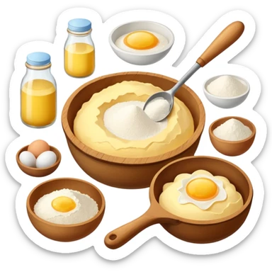 baking ingredients before preparation sticker