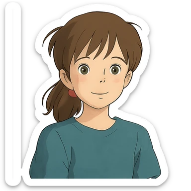 anime girl in ghibli style sticker