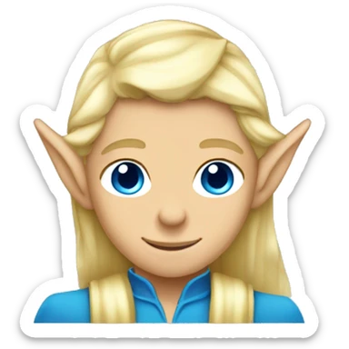Blonde elf ears prince with blue eyes sticker