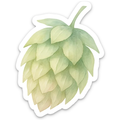 watercolor style hop flower, soft colors, no background sticker