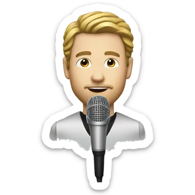 white man singer with microphone sticker