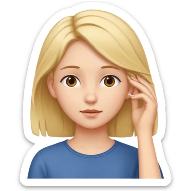 girl tucking hair behind her ear sticker