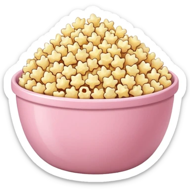 Light pink bowl with popcorn in it sticker