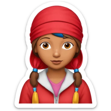 i want an emoji that shows dora the explorer with a red durag on, and next to her there are word that spell SYBAU sticker