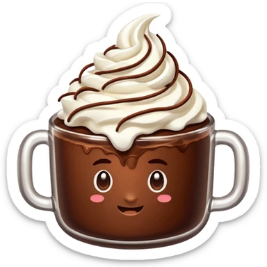Cacao with whipping cream  sticker