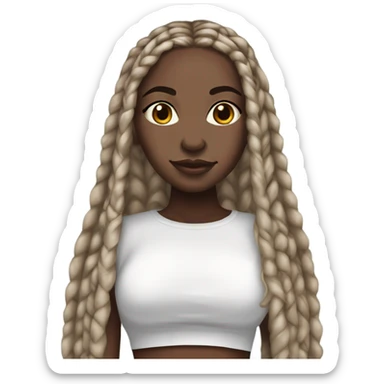 Milk chocolate skinned girl with black to blonde box braids sticker