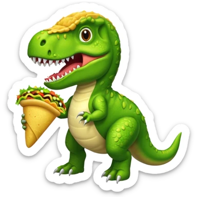 Trex eating a taco sticker