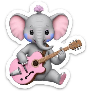Horton the Elephant drums  Hairless cats on guitar sticker