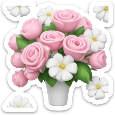 pink and white bouquet of ￼flowers  sticker