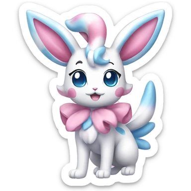 Kawaii Gorgeous Beautiful Pretty Shiny Sparkly Sylveon-Pokémon full body sticker