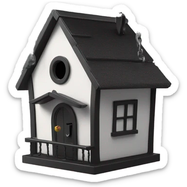 Addams House birdhouse. Wednesday Addams is on the swing  sticker