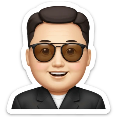 Kim Jong Un emoji with sunglasses sticker