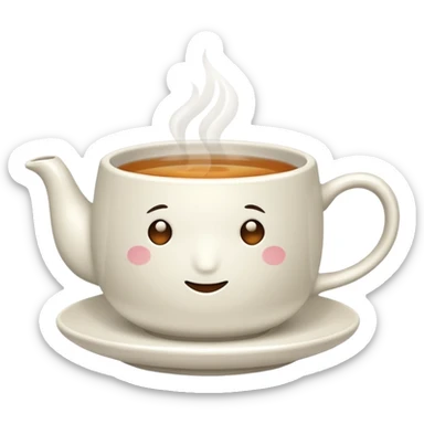 White cup of tea sticker