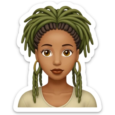 Olive skinned black woman with locs  sticker