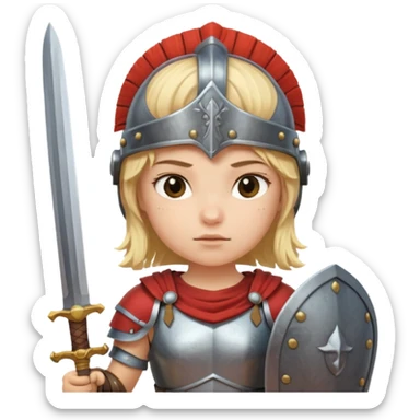 Roman warrior blond girl sticker