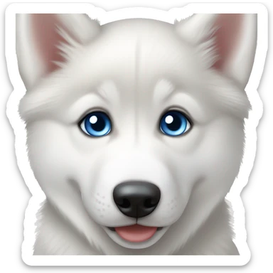 siberian husky puppy with blue eyes sticker