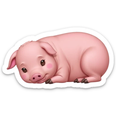 brown cute minipig full body, sleeping sticker