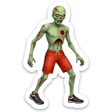 sportmen zombie full body and sport item sticker