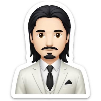 Kevin Richardson with white suit, long black hair sticker