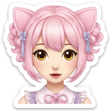 Pastel Kawaii Cute Beautiful Elegant Pretty Anime Punk Lolita Catgirl sticker