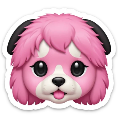 BLACKPINK-inspired black and pink puppy face emoji sticker
