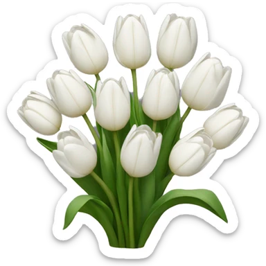 white tulip bouquet  sticker
