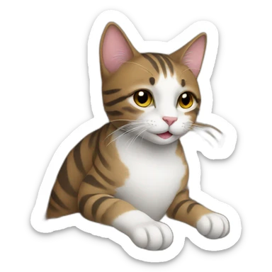 Cat playing piano sticker