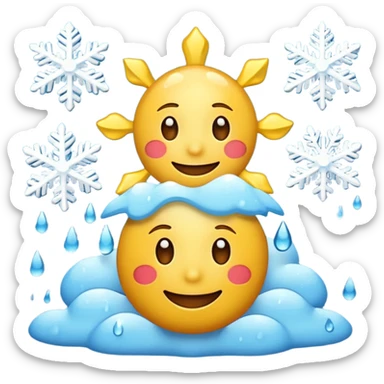 create a realistic emoji showing different weather siituations sticker