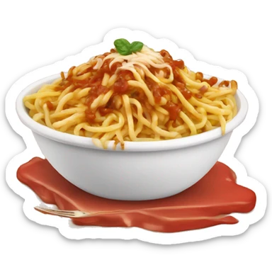 Poutine qui mange des spaghettis  sticker