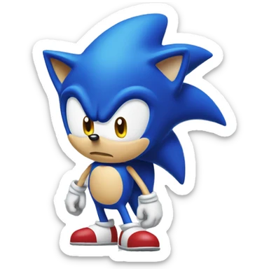 Create me a blue Sonic the Hedgehog emoji  sticker