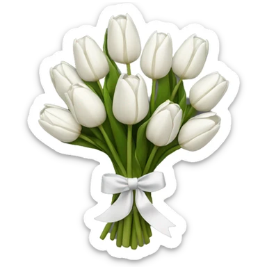 white tulip bouquet  sticker