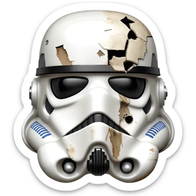 TK421 stormtrooper head view appearing like an opps, or accidental decision was made sticker
