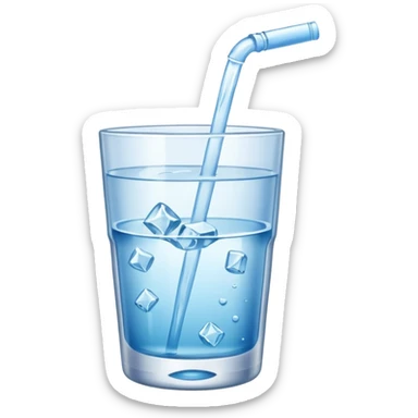 Glass of water with ice sticker