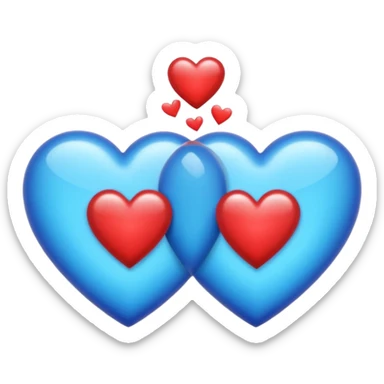 Dos coras azules pero arriba de otro pero solo 2 coras azules como este quiero pero en azul 💞 sticker