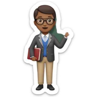 teacher teaching with a blackboard in the background, full body sticker