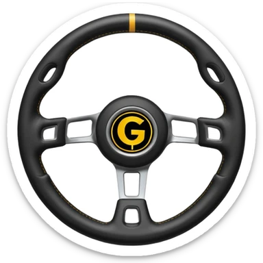 volante de racing con una g en el centro de logo sticker