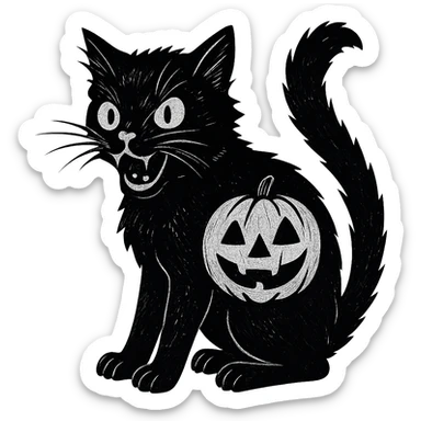 Halloween cat, remove background sticker