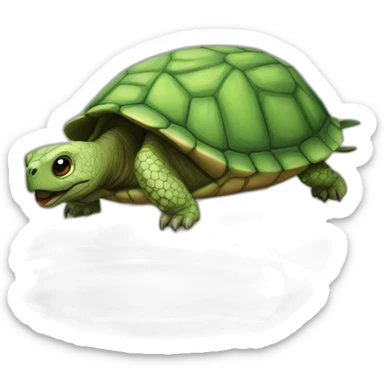 tortue sur un chien sticker