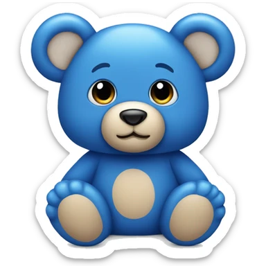 Blue teddy bear sticker