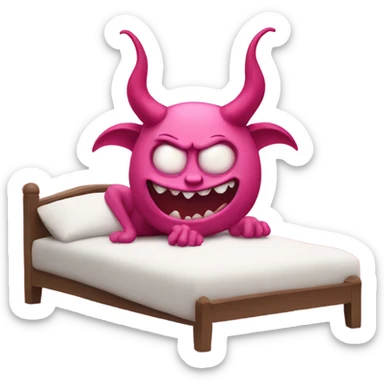 Pink demon in bed sticker