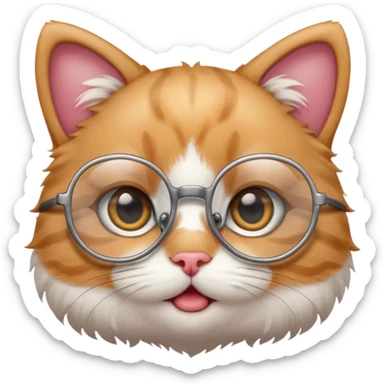 baby Cat with round glasses sticker