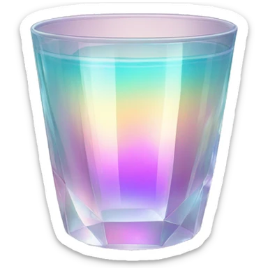Sparkly glossy Pastel iridescent glass crystal glass cup sticker