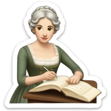 jane austen writing book sticker